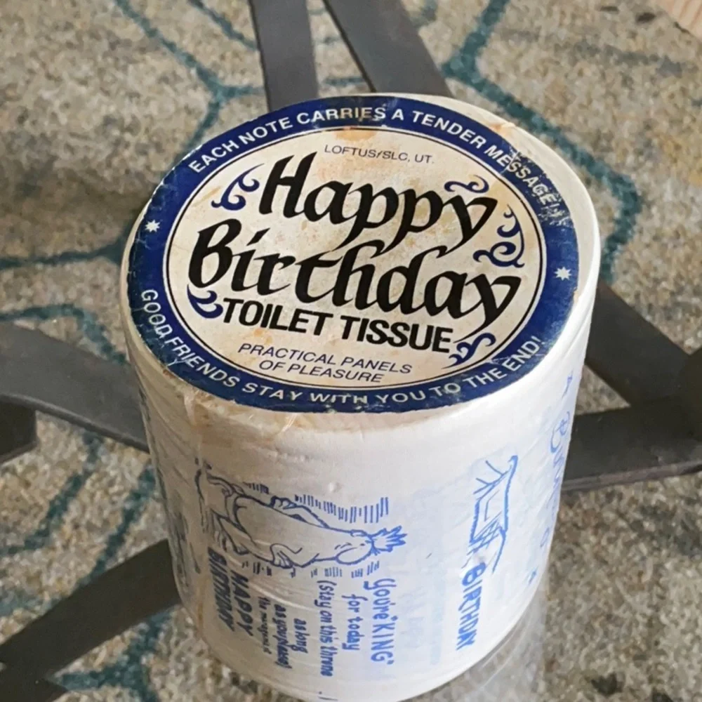 LOFTUS VTG Blue and White Happy Birthday Toilet Tissue-Humerous